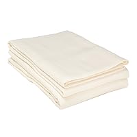 Superior Flannel Cotton Pillowcase Bedding Set, Set Includes: 2 Pillow Covers, Solid Contemporary Bedroom Accent, Modern Traditional Soft, Breathable and Plush, King, Ivory