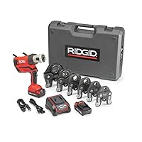 RIDGID 67053 RP 350 ProPress 8-Piece Pressing Tool Kit with 18-Volt Battery, Charger, 4 ProPress Press Tool Jaws (1/2