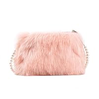 LHHMZ Women Faux Fur Clutch Bags Small Cute Fluffy Fuzzy Crossbody Shoulder Handbags for Ladies