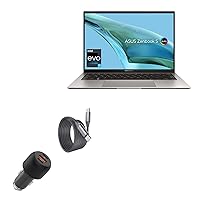 BoxWave Car Charger Compatible with ASUS Zenbook S 13 OLED (UX5304) - PD Car Charger Bundle (65W), Power Delivery Cable Car Adapter for ASUS Zenbook S 13 OLED (UX5304) - Jet Black