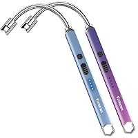 Electronic Candle Lighter Arc Windproof Flameless USB Rechargeable Electric Lighter (2 Pack - Blue&Pink/Purple Gradient)