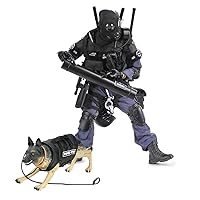 YEIBOBO ! Highly Detail Special Forces 12inch Action Figure SWAT Team - BREACHER and Police Dog