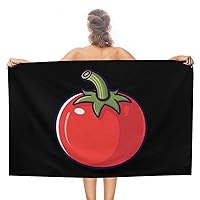 Cartoon Tomato Beach Towels Quick Dry Oversized Beach Blanket Sand Free Travel Bath Towel for Women&Men