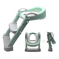 HTTMT- Green Toddler Potty Training Seat Ladder Step Toilet Girl Chair Infant Kids Bathroom Trainer [P/N: ET-BABY002-GREEN]