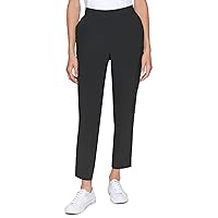 Calvin Klein Flat Front Back Elastic Pants Black LG (US 12)