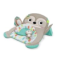 Bright Starts Tummy Time Prop & Play Baby Activity Mat with Support Pillow & Taggies - Sloth 36 x 32.5 in., Age Newborn+
