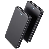 Portable Charger Power Bank 10000mAh【2 Pack】Ultra Slim Portable Phone Charger with USB C Input & 2 Output Backup Charging External Battery Pack Compatible with iPhone 15/14/13/12/11,Android Phone etc