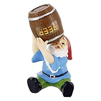 Gnometastic Mini Gnomes - Beer Drinking Gnome, 4 inch - Drunk Garden Gnome Statue for Fairy Garden, Planters, Indoor, Outdoor Decoration