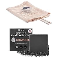 Kitsch Exfoliating Body and Back Scrubber & Charcoal Soap Body Wash Bar with Discount