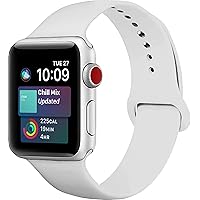 Blaspins For Apple Watch Bands 41mm 40mm 38mm, Soft Silicone Sport Wristbands Replacement Strap with Classic Clasp for iWatch Series SE 7 6 5 4 3 2 1 for Women Men 38/40/41mm -