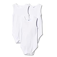 Spasilk Unisex-baby 100% Cotton Sleeveless Lap Shoulder Bodysuits (Pack of 3)