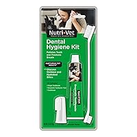 Nutri-Vet Dental Hygiene Kit for Dogs with Toothbrush, Finger Toothbrush and Enzymatic Toothpaste, 2.5 oz, 5 x 10 x 1.2 Inch