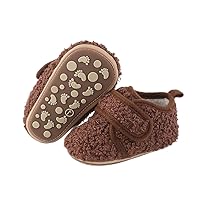 COSANKIM Baby Booties Baby Girl Shoes Winter Warm Fur Lining Non-Slip Lace Up Newborn Boots Infant Toddler First Walker Crib Shoes