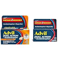 Advil Dual Action Back Pain Caplets with 144 Count and Coated Caplets with 72 Count, 250mg Ibuprofen 500mg Acetaminophen for 8 Hour Pain Relief