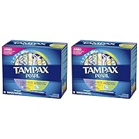 Tampax Pearl Plastic Tampons, Mutlipack, Light/Regular/Super Absorbency, Unscented, 47 Count (Packaging May Vary) (Pack of 2)