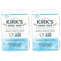 Kirk's Natural Castile Soap Original - 4 oz Each, 3 ct (Pack of 2)