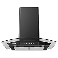 CIARRA Black Range Hood 30 inch with Soft Touch Control 450 CFM Stove Vent Hood for Kitchen with 3 Speed Exhaust Fan Auto Shut Off Function CAB75502