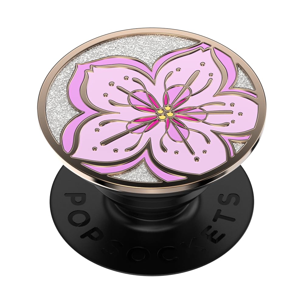 POPSOCKETS Phone Grip with Expanding Kickstand - Enamel Glitter Cherry Blossom