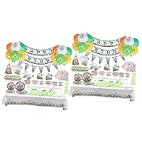 BESTOYARD 2 Sets birthday party tableware wall decoration wall accent decor Jungle theme party supplies Paper tableware jungle decor kids plate birthday party supplies plates animal tissue