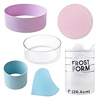 Frost Form - Starter + Kit (8 inch) 7-Piece Set | Professional-Quality, Food-Grade Plastic | Cake Frosting | Beginners and Pros | Cake Decorating Kit | Compatible with Piping Bags and Cake Stands