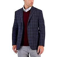 Tommy Hilfiger Mens Checkered Modern Fit Sportcoat Blue 40S