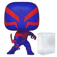 POP Marvel: Spider-Man: Across The Spider-Verse - Spider- Man 2099 Glow-in-The-Dark Exclusive Funko Vinyl Figure (Bundled with Compatible Box Protector Case), Multicolor, 3.75 inches