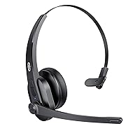 Trucker Bluetooth Headset with Microphone, Wireless Cell Phone Headset Noise Cancelling Mic, On Ear Bluetooth Headphones Bluetooth 5.0 34H for Home Office Online Class PC Call Center Skype