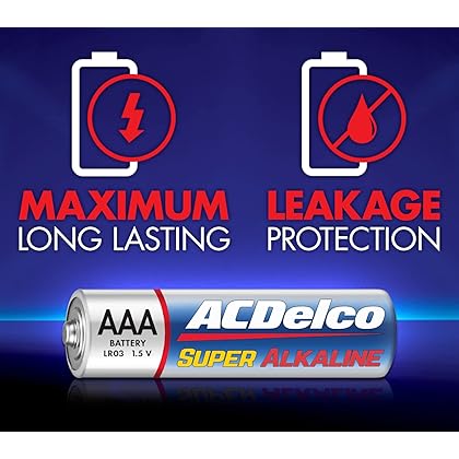 ACDelco 48-Count AAA Batteries, Maximum Power Super Alkaline Battery, 10-Year Shelf Life