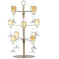 Champagne Tower, Metal Drink Tower for Parties Champagne Glass Holder, 3 Tiers - 12 Brackets, for Bar Stand, Cocktail Tree Stand, Champagne Stand