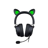 Razer Kraken Kitty Edition V2 Pro - Wired RGB Gaming Headset with Interchangeable Ears (Interchangeable Ears, Streaming Responsive Lighting, 50 mm Titanium Speakers) Black