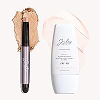 Julep Eyeshadow 101 Crème to Powder Waterproof Eyeshadow Champagne Shimmer and No Excuses Clear Facial Sunscreen Broad-Spectrum SPF 40+ Glow Face Moisturizer with Vitamin E for over & Under Makeup