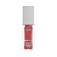 Sigma Beauty Renew Lip Oil – Tinted Lip Oil with Luxurious High-Shine Color and Long Lasting Hydration for Soft, Supple Lips, Non Sticky Lip Oil w/Nourishing Antioxidants (Tranquil, Fresh Pink Sheen)