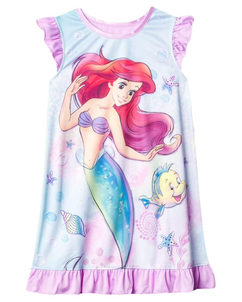 Disney Girls' Encanto | Frozen | Little Mermaid | Minnie Mouse Nightgown