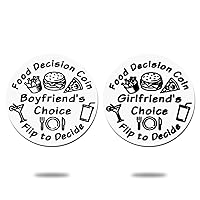 YangQian Anniversary Birthday Gifts for Boyfriend Girlfriend Food Decision Coin Gifts for Gf Bf Date Night Gifts Engraved Dould Sided Dinner Decision Maker Coin Gift