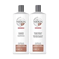 System 3 Scalp Cleaning Shampoo and Therapy Conditioner Set for Color Treated Hair with Light Thinning