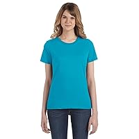 Anvil Ladies 100% Ring Spun Cotton T-Shirt, Large, Caribbean Blue
