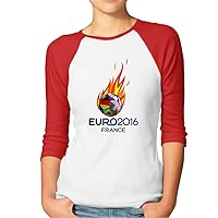 ZZYY Womens Fashion 2016 Hot Football Game 3/4 Sleeve T-shirt Play Red XXL