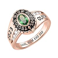 Custom Class Ring for Women Graduation Ring College Ring High School Ring Graduation Class Rings for Her Personalized Women's Graduation Rings University Class Rings Ladies Signet Class Ring