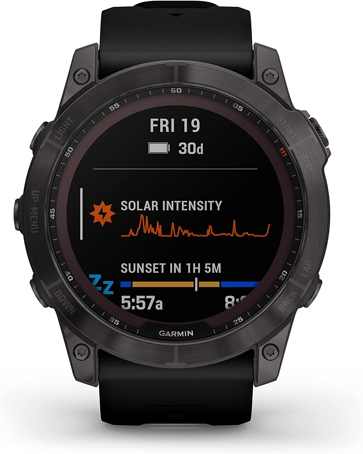 Lumintrail Garmin Fenix 7X Sapphire Solar Edition Smart Watch, Large 51 MM Adventure Smartwatch, Rugged Outdoor Watch with GPS, Touchscreen, Carbon Gray DLC Titanium with Black Band, with a Wall Plug