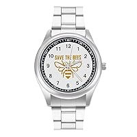 Save The Bees Classic Watches for Men Fashion Graphic Watch Easy to Read Gifts for Work Workout
