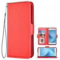 Wallet Folio Case for LG Rebel 4 LTE, Premium PU Leather Slim Fit Cover for Rebel 4 LTE, 2 Card Slots, 1 Transparent Photo Frame Slot, Easy Access, Red