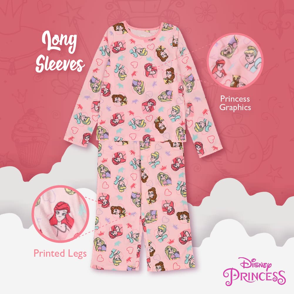 Disney Girls' Descendants | Encanto | Frozen | Princess | Little Mermaid | Lilo & Stitch | Raya 2-Piece Loose-fit Pajamas Set