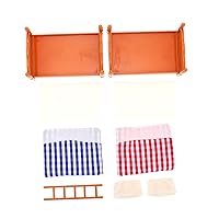 ERINGOGO 5 Pcs Bed Infant High Chair Mini Baby Dolls Bassinet for Baby Toys for Infants Glitter Dolls Doll House Furniture Miniature Chair Crib Accessories Bunk Flash Cloth Child Doll Play