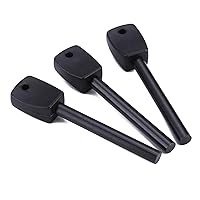 3 PCS Tactical Ferro (Ferrocerium) Rods, Bushcraft Flint Fire Starter with Easy Grip Handle, 5/16 Inch Thick Waterproof Fire Steel Magnesium Camping Tool Kit