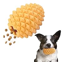 Dog Chew Toys for Aggressive Chewers, Interactive Durable Tough Rubber Dog Toys, Indestructible Dog Treat Toys for Teeth Cleaning, Pine-Cone Puppy Toys for Large Medium Dogs