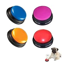 Voice Recording Button for Communication Pet Training Buzzer, 30 Second Record&Playback Dog Toy, Voice Recording Clicker for Cat, Puppy, Pet Trainin, Funny Gift for Study Office Home 4 Pcs