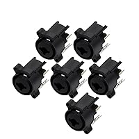 7 PIN Straight Dual Function Audio Connector 6.35mm Jack X L R Socket Female Panel Mount Chassis Connector Terminal 10Pcs