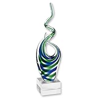 Elegant and Modern Murano Style Art Glass Colorful Centerpiece - Ocean Centerpiece, 14 Inches