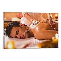 Beauty Salon Body Massage Relaxation Spa Health Care Poster Men And Women Maintenance Health Poster Canvas Painting Wall Art Poster for Bedroom Living Room Decor 30x20inch(75x50cm) Frame-style-1