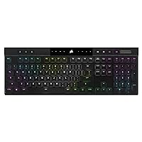 Corsair K100 AIR Wireless RGB Mechanical Gaming Keyboard - Ultra-Thin, Sub-1ms Slipstream, Low-Latency Bluetooth, Cherry MX Ultra Low Profile Keyswitches - NA Layout, QWERTY - Black